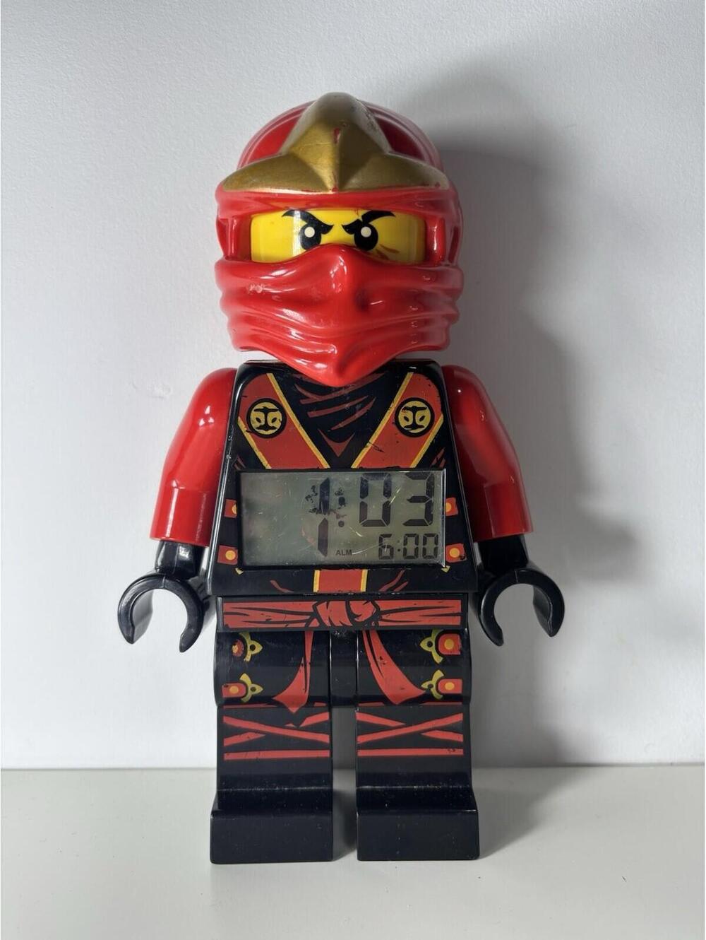 LEGO Ninjago Kai Red Ninja Minifigure Alarm Clock 2012 ClicTime Tested *READ*